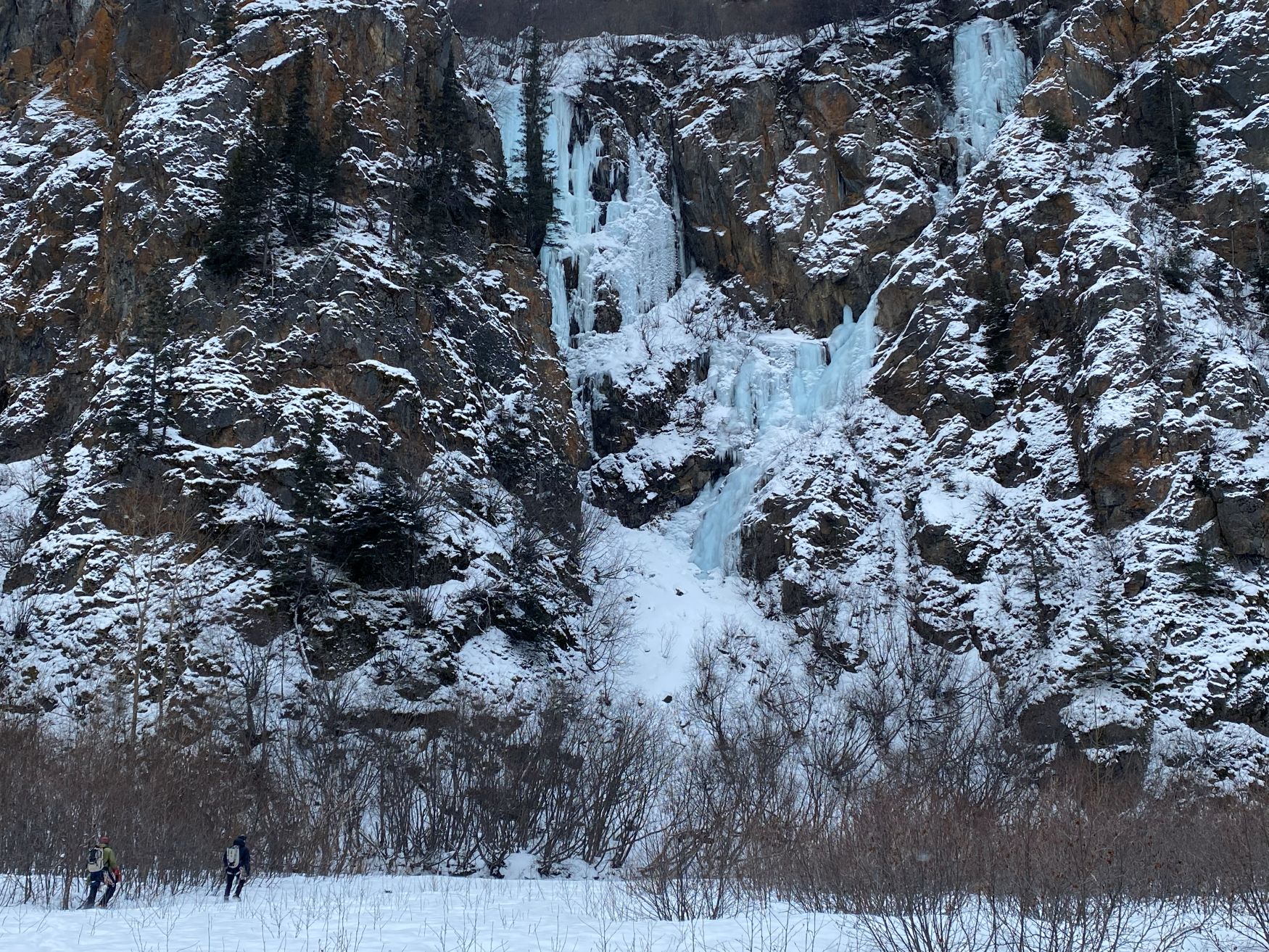 Unnamed Climb, Left FA Aaron and Parker, Unnamed Right FA David and Jessi. Photo: David Martindell.
